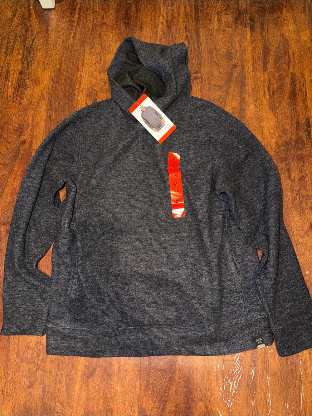 Jachs Charcoal Gray Pullover Hoodie with Rust Trim